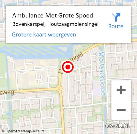 Locatie op kaart van de 112 melding: Ambulance Met Grote Spoed Naar Bovenkarspel, Houtzaagmolensingel op 9 juni 2023 04:46