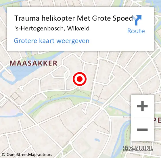 Locatie op kaart van de 112 melding: Trauma helikopter Met Grote Spoed Naar 's-Hertogenbosch, Wikveld op 9 juni 2023 07:07