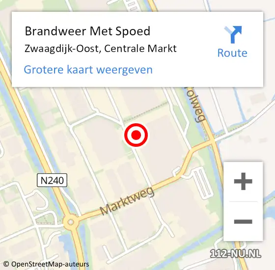 Locatie op kaart van de 112 melding: Brandweer Met Spoed Naar Zwaagdijk-Oost, Centrale Markt op 9 juni 2023 07:32