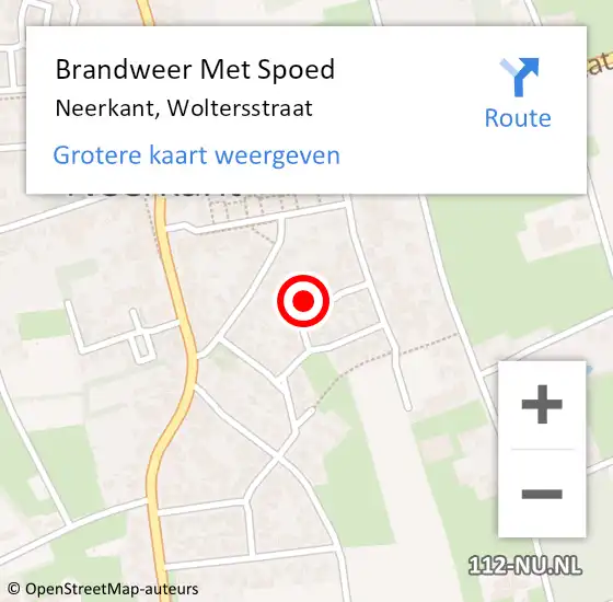 Locatie op kaart van de 112 melding: Brandweer Met Spoed Naar Neerkant, Woltersstraat op 9 juni 2023 08:43