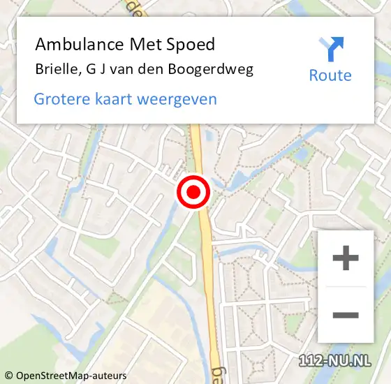 Locatie op kaart van de 112 melding: Ambulance Met Spoed Naar Brielle, G J van den Boogerdweg op 9 juni 2023 09:24