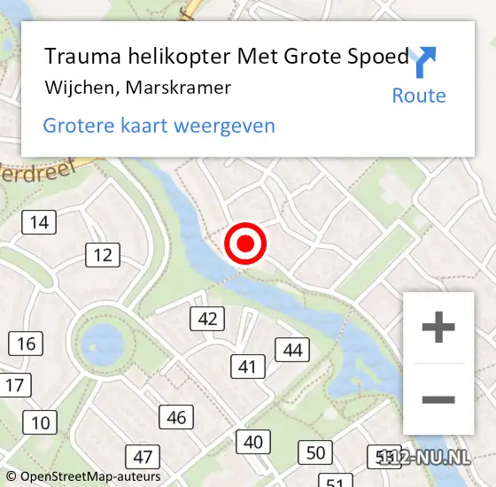 Locatie op kaart van de 112 melding: Trauma helikopter Met Grote Spoed Naar Wijchen, Marskramer op 9 juni 2023 10:12