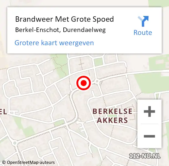 Locatie op kaart van de 112 melding: Brandweer Met Grote Spoed Naar Berkel-Enschot, Durendaelweg op 9 juni 2023 10:13