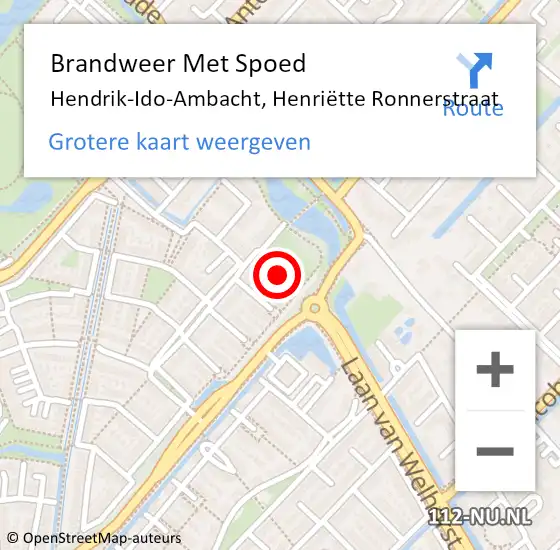 Locatie op kaart van de 112 melding: Brandweer Met Spoed Naar Hendrik-Ido-Ambacht, Henriëtte Ronnerstraat op 9 juni 2023 10:14