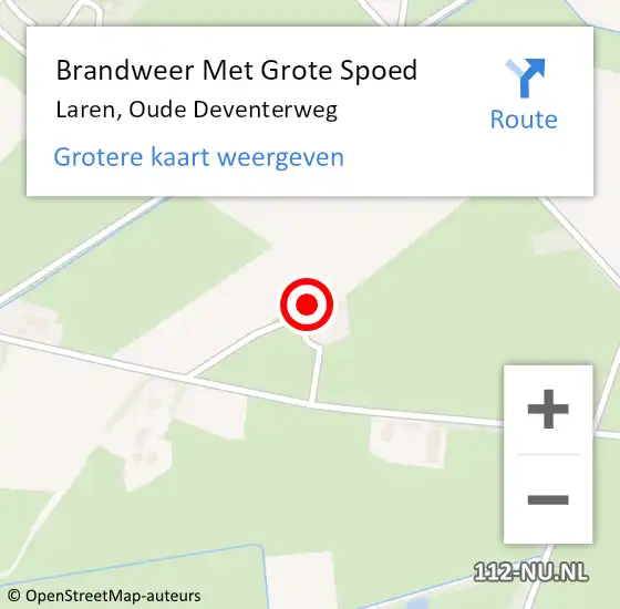Locatie op kaart van de 112 melding: Brandweer Met Grote Spoed Naar Laren, Oude Deventerweg op 9 juni 2023 10:16
