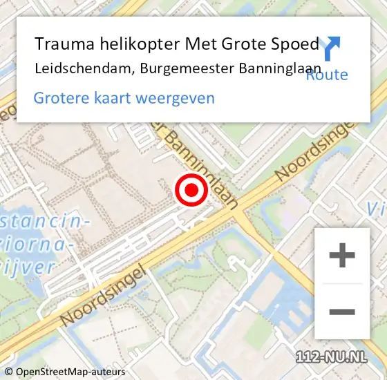 Locatie op kaart van de 112 melding: Trauma helikopter Met Grote Spoed Naar Leidschendam, Burgemeester Banninglaan op 9 juni 2023 10:17