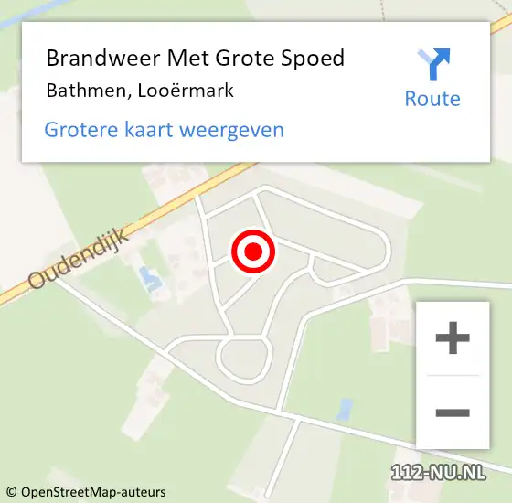 Locatie op kaart van de 112 melding: Brandweer Met Grote Spoed Naar Bathmen, Looërmark op 9 juni 2023 11:00