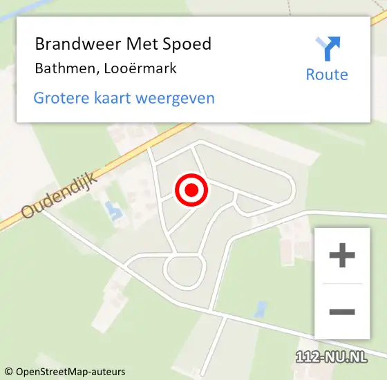 Locatie op kaart van de 112 melding: Brandweer Met Spoed Naar Bathmen, Looërmark op 9 juni 2023 11:17