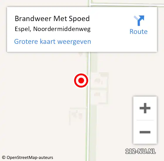 Locatie op kaart van de 112 melding: Brandweer Met Spoed Naar Espel, Noordermiddenweg op 9 juni 2023 11:24