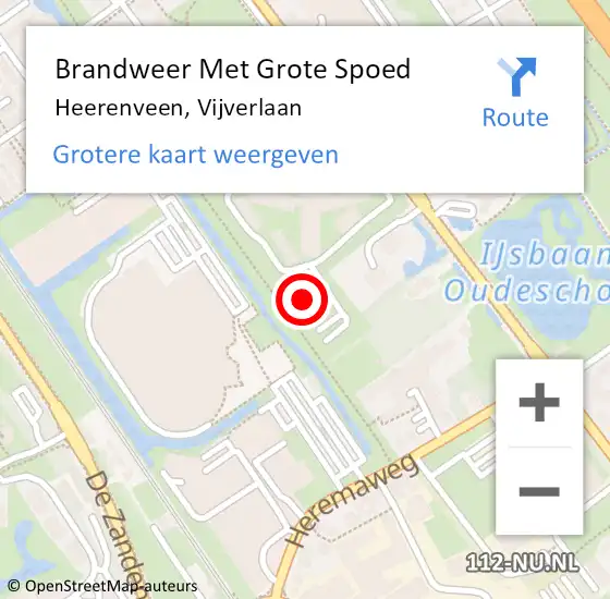 Locatie op kaart van de 112 melding: Brandweer Met Grote Spoed Naar Heerenveen, Vijverlaan op 9 juni 2023 11:39