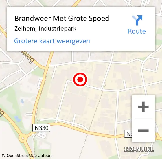 Locatie op kaart van de 112 melding: Brandweer Met Grote Spoed Naar Zelhem, Industriepark op 9 juni 2023 11:55