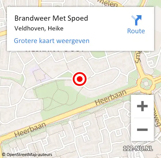 Locatie op kaart van de 112 melding: Brandweer Met Spoed Naar Veldhoven, Heike op 9 juni 2023 12:16