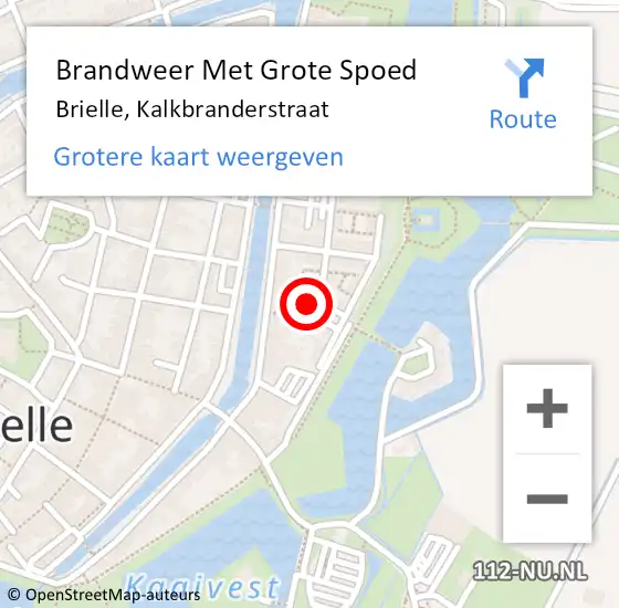 Locatie op kaart van de 112 melding: Brandweer Met Grote Spoed Naar Brielle, Kalkbranderstraat op 9 juni 2023 12:40