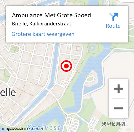 Locatie op kaart van de 112 melding: Ambulance Met Grote Spoed Naar Brielle, Kalkbranderstraat op 9 juni 2023 12:42