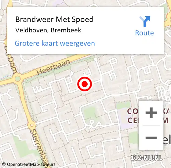 Locatie op kaart van de 112 melding: Brandweer Met Spoed Naar Veldhoven, Brembeek op 9 juni 2023 12:42