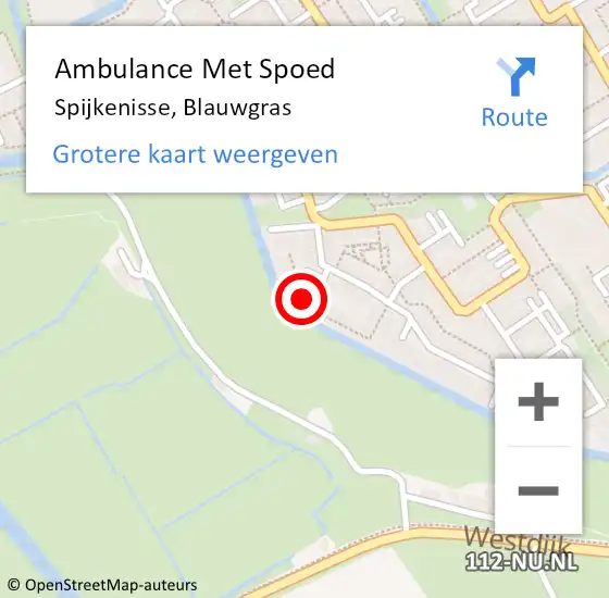 Locatie op kaart van de 112 melding: Ambulance Met Spoed Naar Spijkenisse, Blauwgras op 9 juni 2023 12:43