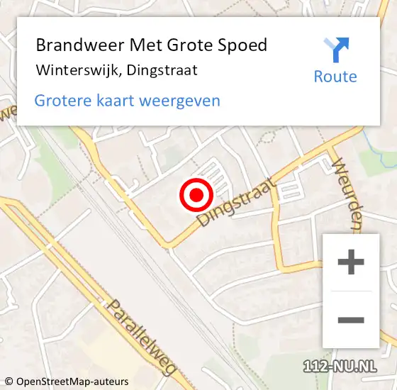 Locatie op kaart van de 112 melding: Brandweer Met Grote Spoed Naar Winterswijk, Dingstraat op 9 juni 2023 12:50