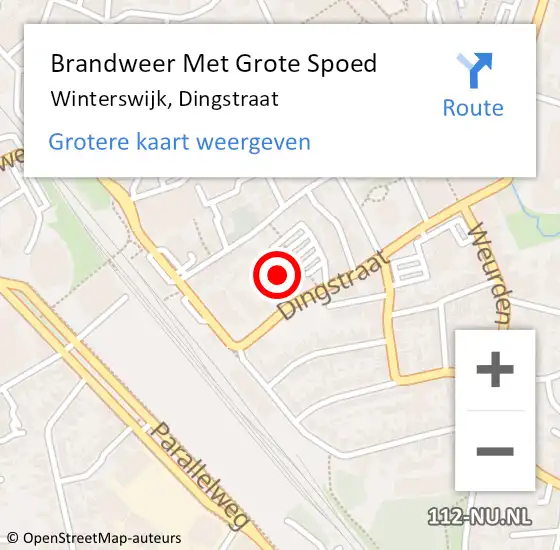 Locatie op kaart van de 112 melding: Brandweer Met Grote Spoed Naar Winterswijk, Dingstraat op 9 juni 2023 13:00