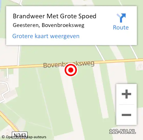 Locatie op kaart van de 112 melding: Brandweer Met Grote Spoed Naar Geesteren, Bovenbroeksweg op 28 augustus 2014 10:58