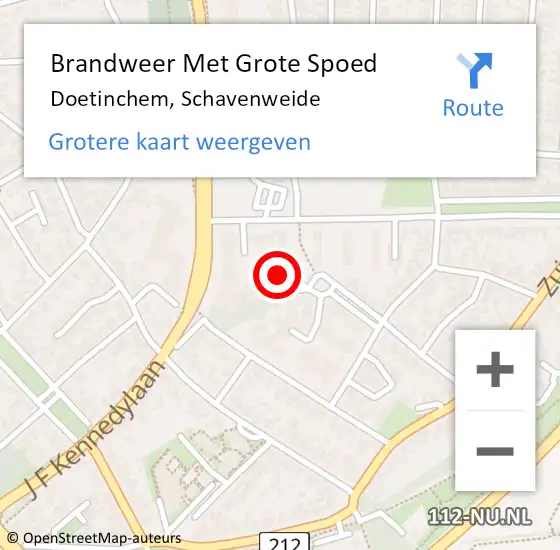 Locatie op kaart van de 112 melding: Brandweer Met Grote Spoed Naar Doetinchem, Schavenweide op 9 juni 2023 13:07