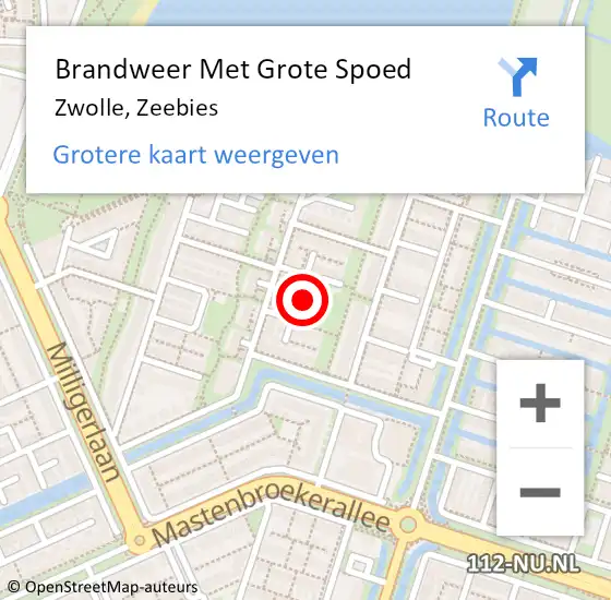 Locatie op kaart van de 112 melding: Brandweer Met Grote Spoed Naar Zwolle, Zeebies op 9 juni 2023 14:12