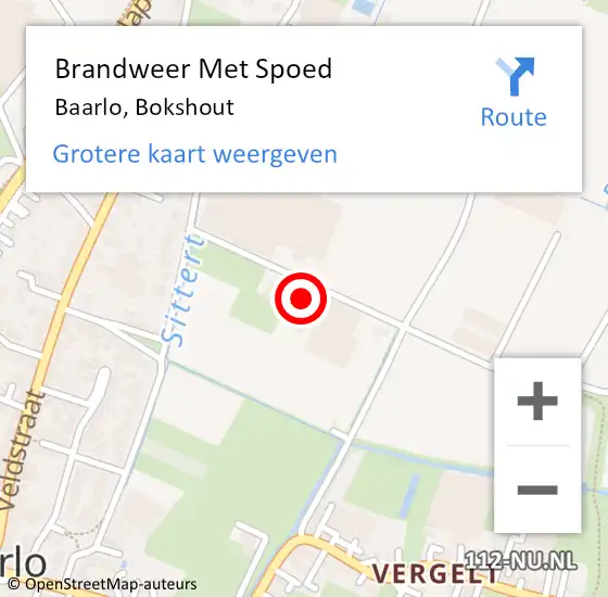 Locatie op kaart van de 112 melding: Brandweer Met Spoed Naar Baarlo, Bokshout op 9 juni 2023 14:17