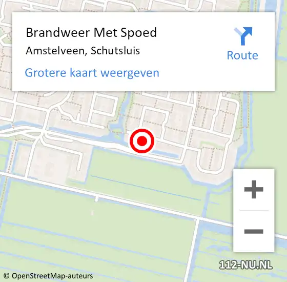 Locatie op kaart van de 112 melding: Brandweer Met Spoed Naar Amstelveen, Schutsluis op 9 juni 2023 14:18