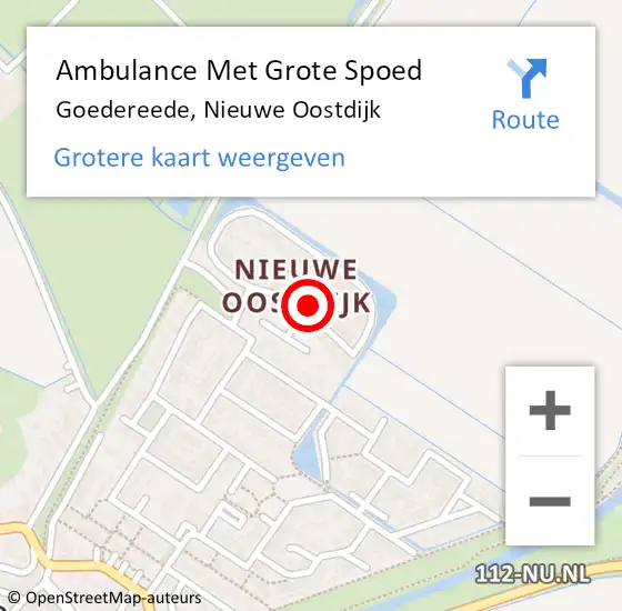 Locatie op kaart van de 112 melding: Ambulance Met Grote Spoed Naar Goedereede, Nieuwe Oostdijk op 9 juni 2023 14:21
