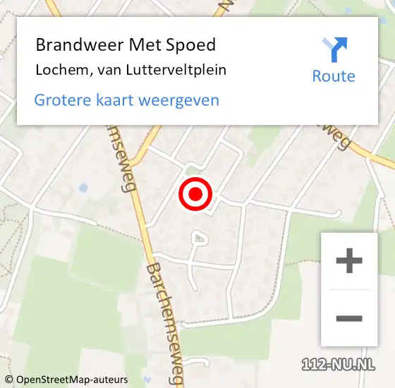 Locatie op kaart van de 112 melding: Brandweer Met Spoed Naar Lochem, van Lutterveltplein op 9 juni 2023 14:32