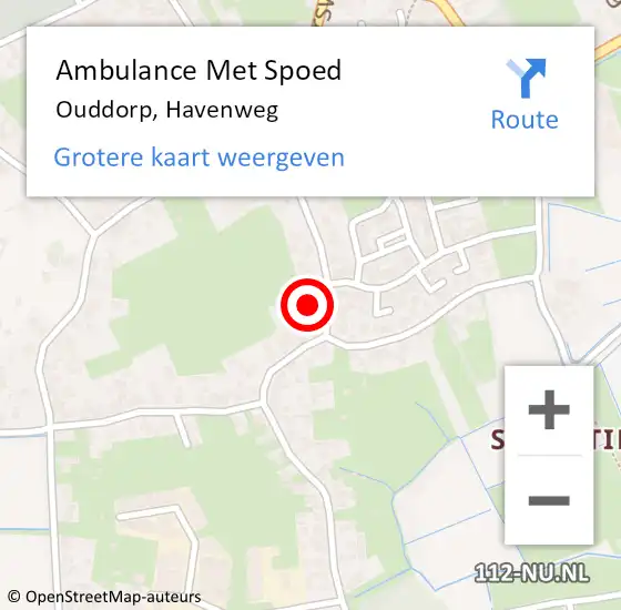 Locatie op kaart van de 112 melding: Ambulance Met Spoed Naar Ouddorp, Havenweg op 9 juni 2023 14:44