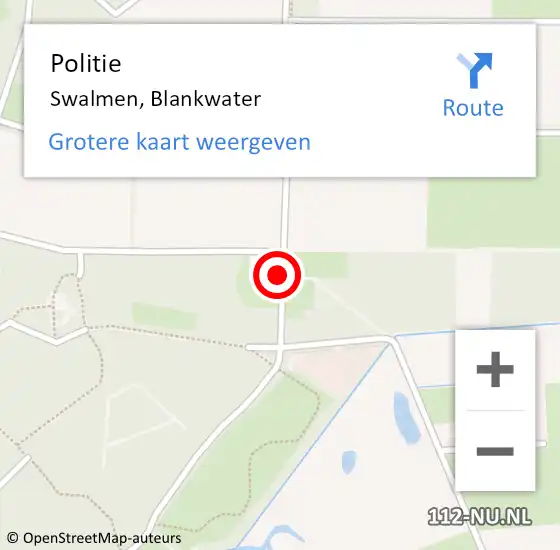 Locatie op kaart van de 112 melding: Politie Swalmen, Blankwater op 9 juni 2023 14:52