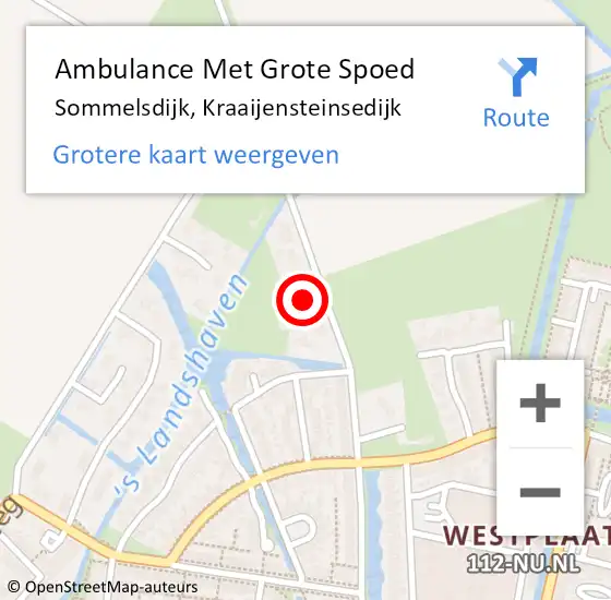 Locatie op kaart van de 112 melding: Ambulance Met Grote Spoed Naar Sommelsdijk, Kraaijensteinsedijk op 9 juni 2023 15:00