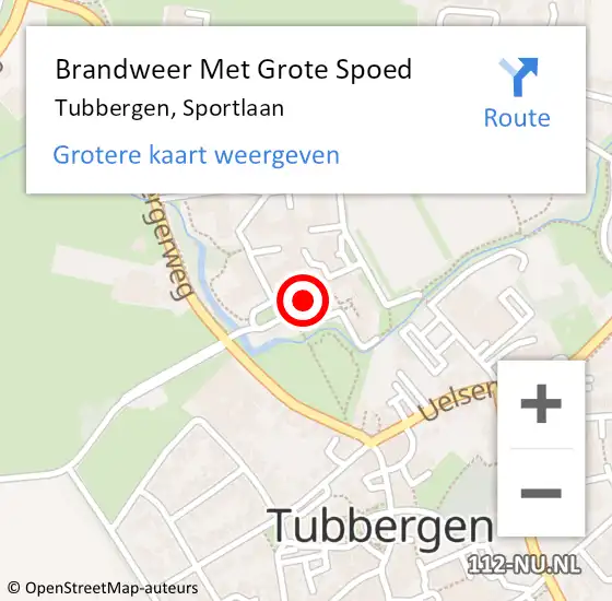 Locatie op kaart van de 112 melding: Brandweer Met Grote Spoed Naar Tubbergen, Sportlaan op 28 augustus 2014 11:24