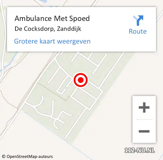 Locatie op kaart van de 112 melding: Ambulance Met Spoed Naar De Cocksdorp, Zanddijk op 9 juni 2023 15:48