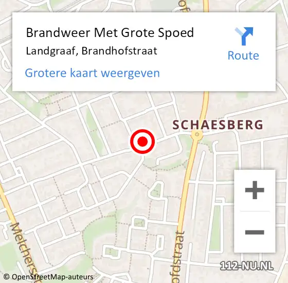 Locatie op kaart van de 112 melding: Brandweer Met Grote Spoed Naar Landgraaf, Brandhofstraat op 9 juni 2023 15:55