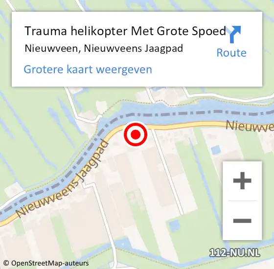 Locatie op kaart van de 112 melding: Trauma helikopter Met Grote Spoed Naar Nieuwveen, Nieuwveens Jaagpad op 9 juni 2023 16:35