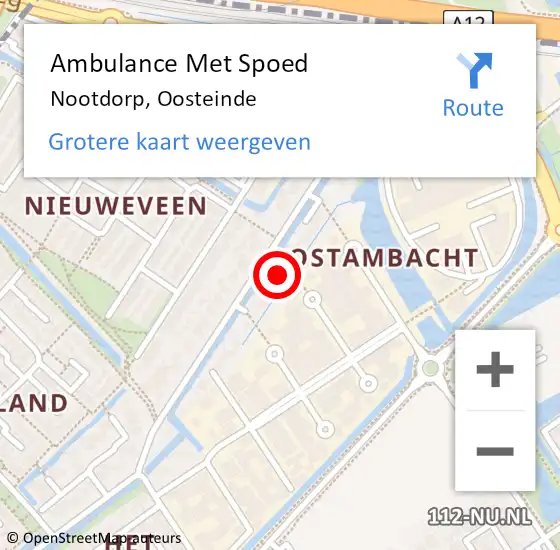 Locatie op kaart van de 112 melding: Ambulance Met Spoed Naar Nootdorp, Oosteinde op 9 juni 2023 16:49