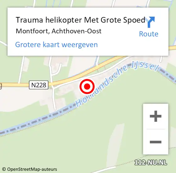 Locatie op kaart van de 112 melding: Trauma helikopter Met Grote Spoed Naar Montfoort, Achthoven-Oost op 9 juni 2023 17:24