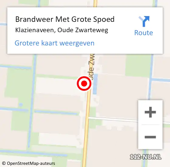 Locatie op kaart van de 112 melding: Brandweer Met Grote Spoed Naar Klazienaveen, Oude Zwarteweg op 9 juni 2023 17:29