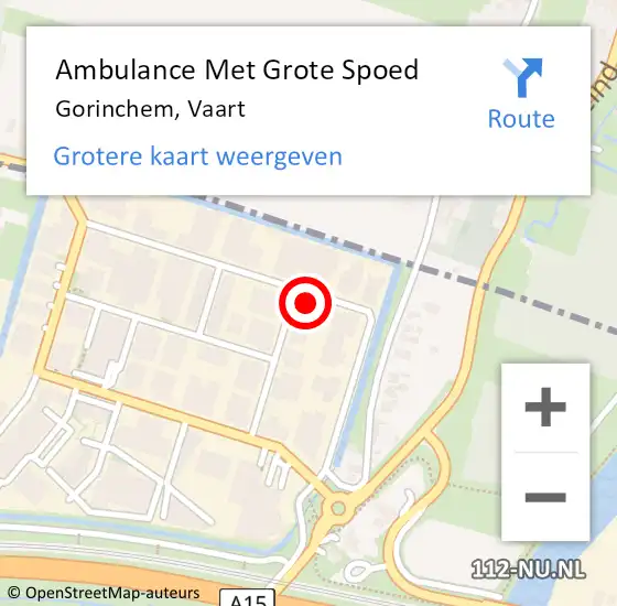 Locatie op kaart van de 112 melding: Ambulance Met Grote Spoed Naar Gorinchem, Vaart op 9 juni 2023 17:35