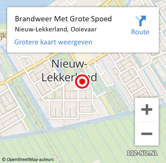 Locatie op kaart van de 112 melding: Brandweer Met Grote Spoed Naar Nieuw-Lekkerland, Ooievaar op 9 juni 2023 17:38