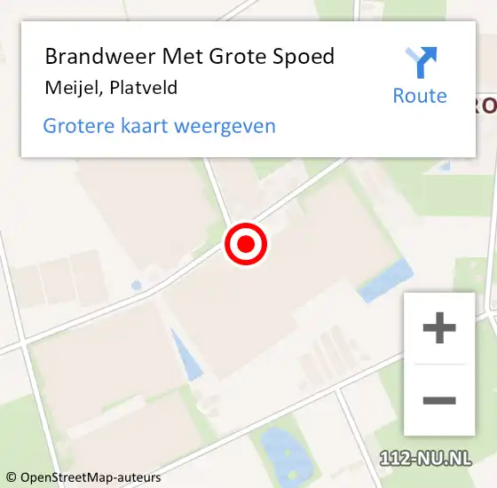 Locatie op kaart van de 112 melding: Brandweer Met Grote Spoed Naar Meijel, Platveld op 9 juni 2023 17:51