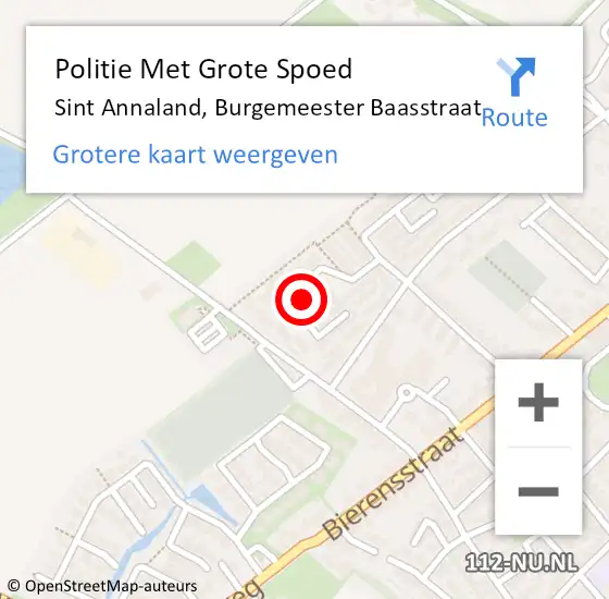 Locatie op kaart van de 112 melding: Politie Met Grote Spoed Naar Sint Annaland, Burgemeester Baasstraat op 9 juni 2023 19:16