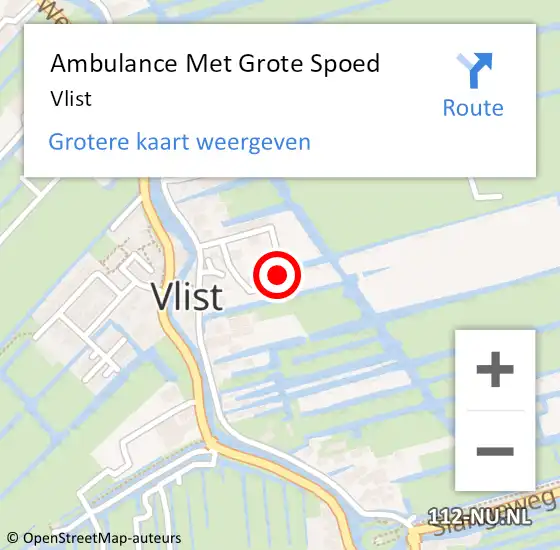 Locatie op kaart van de 112 melding: Ambulance Met Grote Spoed Naar Vlist op 9 juni 2023 19:22