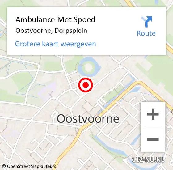 Locatie op kaart van de 112 melding: Ambulance Met Spoed Naar Oostvoorne, Dorpsplein op 9 juni 2023 20:21