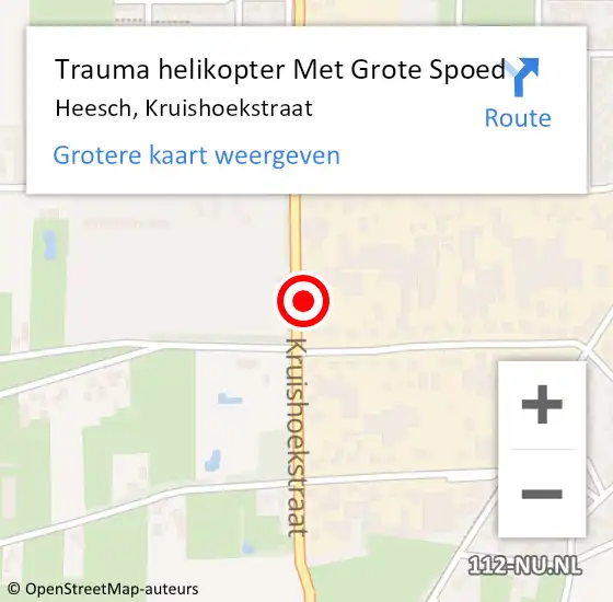 Locatie op kaart van de 112 melding: Trauma helikopter Met Grote Spoed Naar Heesch, Kruishoekstraat op 9 juni 2023 20:44