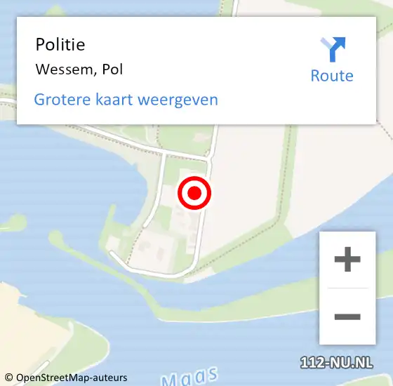 Locatie op kaart van de 112 melding: Politie Wessem, Pol op 9 juni 2023 20:46