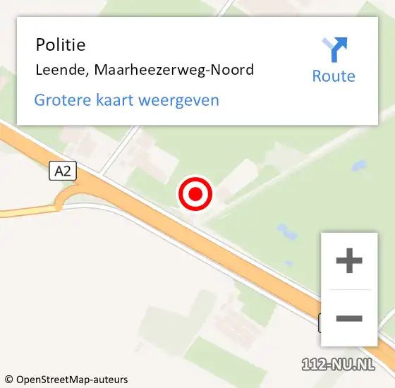 Locatie op kaart van de 112 melding: Politie Leende, Maarheezerweg-Noord op 9 juni 2023 21:27