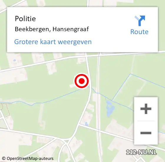 Locatie op kaart van de 112 melding: Politie Beekbergen, Hansengraaf op 9 juni 2023 22:18