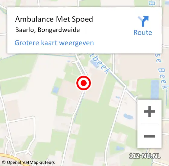 Locatie op kaart van de 112 melding: Ambulance Met Spoed Naar Baarlo, Bongardweide op 28 augustus 2014 12:14